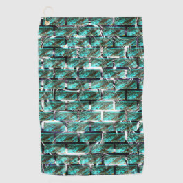 Lichtblauw, luchtbelletjes in het raster of steenw golfhanddoek