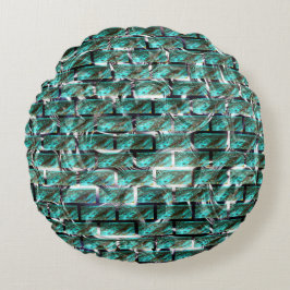 Lichtblauw, luchtbelletjes in het raster of steenw rond kussen