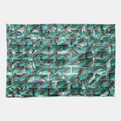 Lichtblauw, luchtbelletjes in het raster of steenw theedoek (Horizontaal)