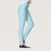 Lichtblauw Mandala patroon ontwerp Leggings (Rechts)