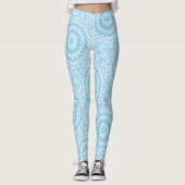 Lichtblauw Mandala Patroonontwerp Leggings (Voorkant)