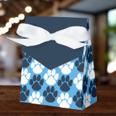 Lichtblauw & Marine Herhalende Pawprint Gift Bedankdoosjes