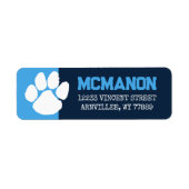 Lichtblauw & marineblauw Afstuderen retour adresla Etiket (Voorkant)