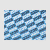 Lichtblauw & Marineblauw Herhalend Jaar Van Afstud Tissuepapier (Voorkant)