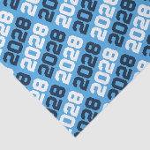 Lichtblauw & Marineblauw Herhalend Jaar Van Afstud Tissuepapier (Detail)
