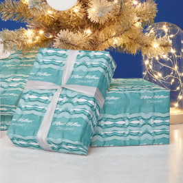 Lichtblauw Marmer Elegant Modern Patroon Cadeaupapier