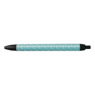Lichtblauw Marmer Elegant Modern Patroon Zwarte Inkt Pen