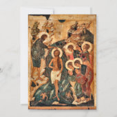 Lichtblauw Marmer Goud Glitter Orthodoxe doop Kaart (Achterkant)