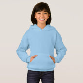 Lichtblauw Meisjes’ Hooded Sweatshirt (Voorkant volledig)