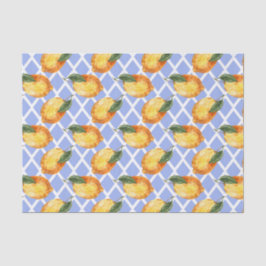 Lichtblauw met citroenen tissuepapier