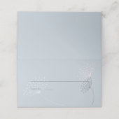 Lichtblauw met eenvoudige doedelbloemen plaatskaartje (Buitenkant ongevouwen)