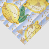 Lichtblauw met geometrisch patroon en citroenen tissuepapier (Detail)