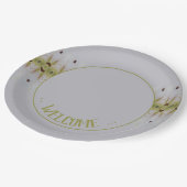 Lichtblauw met limoengroen papieren bordje (Gekanteld)