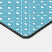 LICHTBLAUW MET RIJEN KLEINE WITTE HARTEN BUREAUMAT (Hoek)