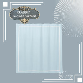 Lichtblauw met witte rand douchegordijn