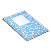 LICHTBLAUW MET WITTE VALENTIJN LIEFDE HARTEN NOTITIEBOEK (Rechterzijde)