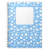 LICHTBLAUW MET WITTE VALENTIJN LIEFDE HARTEN NOTITIEBOEK (Voorkant)