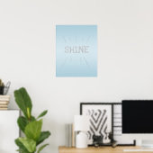 Lichtblauw met zilveren glitter-Poster Poster (Thuiskantoor)