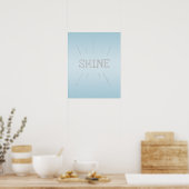 Lichtblauw met zilveren glitter-Poster Poster (Keuken)