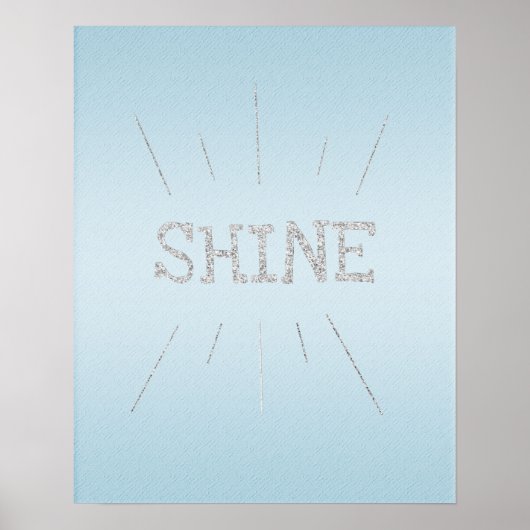 Lichtblauw met zilveren glitter-Poster Poster (Voorkant)