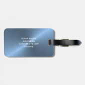 lichtblauw, metalen monogram Initiaal Bagagelabel (Achterkant horizontaal)