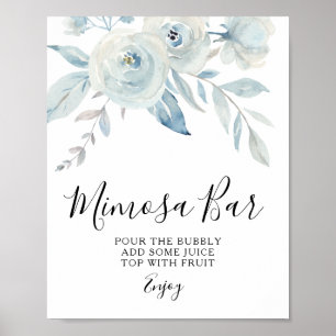 lichtblauw mimosa staafje poster