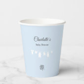 Lichtblauw minimalistisch Baby shower Papieren Bekers (Achterkant)