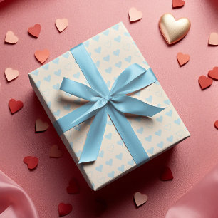 Lichtblauw Minimalistisch Geometrisch Hartpatroon Cadeaupapier