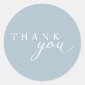 Lichtblauw minimalistisch script dank u Stickers (Voorkant)
