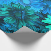 Lichtblauw modern bloemmotief cadeaupapier (Hoek)