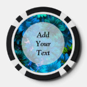 Lichtblauw modern bloemmotief poker chips (Achterkant)
