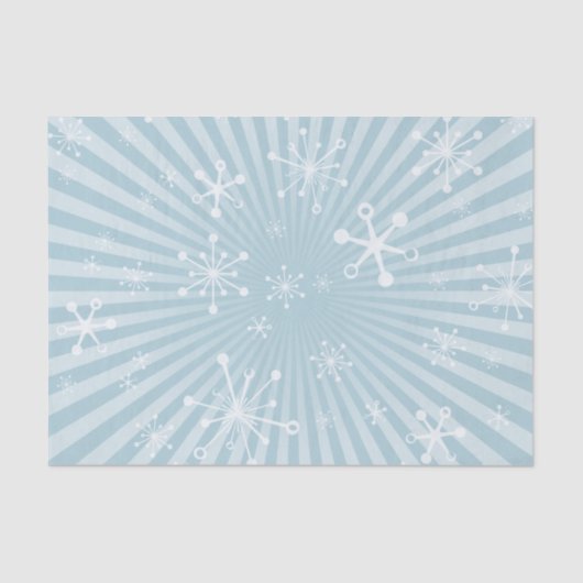 Lichtblauw Modern Sneeuwvlokken Tissue Paper Tissuepapier (Voorkant)