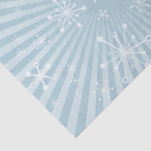 Lichtblauw Modern Sneeuwvlokken Tissue Paper Tissuepapier (Detail)