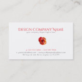 Lichtblauw Modern Stripes & Rood Poppies patroon Visitekaartje (Achterkant)