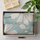 Lichtblauw Moderne Groovy Daisy Bloemen Tissuepapier (Geschenk)