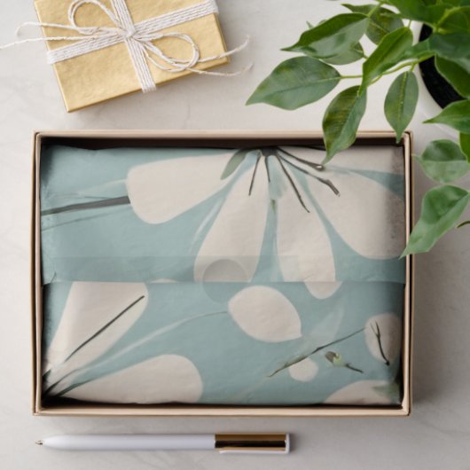 Lichtblauw Moderne Groovy Daisy Bloemen Tissuepapier (Geschenk)