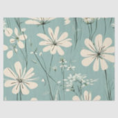 Lichtblauw Moderne Groovy Daisy Bloemen Tissuepapier (Voorkant)