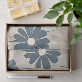 Lichtblauw Moderne Groovy Daisy Bloemen Tissuepapier (Geschenk)