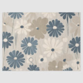 Lichtblauw Moderne Groovy Daisy Bloemen Tissuepapier (Voorkant)