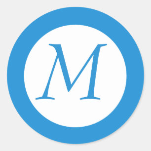 Lichtblauw monogram Sticker