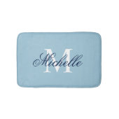 Lichtblauw, monogrammed badmat | decor badkamer (Voorkant)