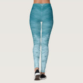 Lichtblauw Muziek Ocean Waves Inspirerend Leggings (Achterkant)