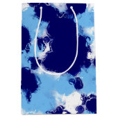 Lichtblauw, Navy en Wit Abstract Medium Cadeauzakje (Voorkant)