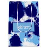 Lichtblauw, Navy en Wit Abstract Medium Cadeauzakje (Achterkant)