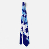Lichtblauw, Navy en Wit Abstract Stropdas (Achterkant)
