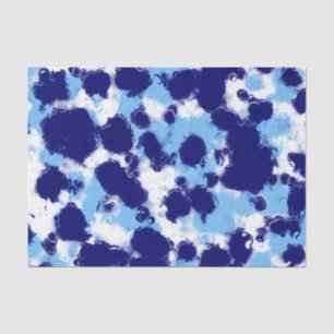 Lichtblauw, Navy en Wit Abstract Tissuepapier
