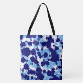 Lichtblauw, Navy en Wit Abstract Tote Bag (Voorkant)