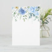 Lichtblauw, Navy, Winter Witte Waterverf Floral T Kaart (Staand voorkant)