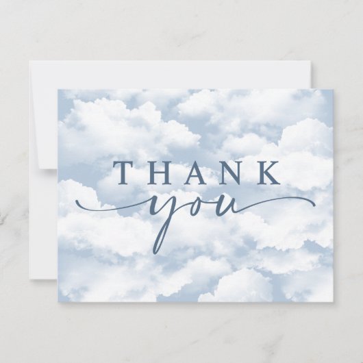 Lichtblauw "On Cloud Nine" vrijgezellenfeest Platv Bedankkaart (Voorkant)