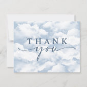 Lichtblauw "On Cloud Nine" vrijgezellenfeestje-shi Bedankkaart (Voorkant)